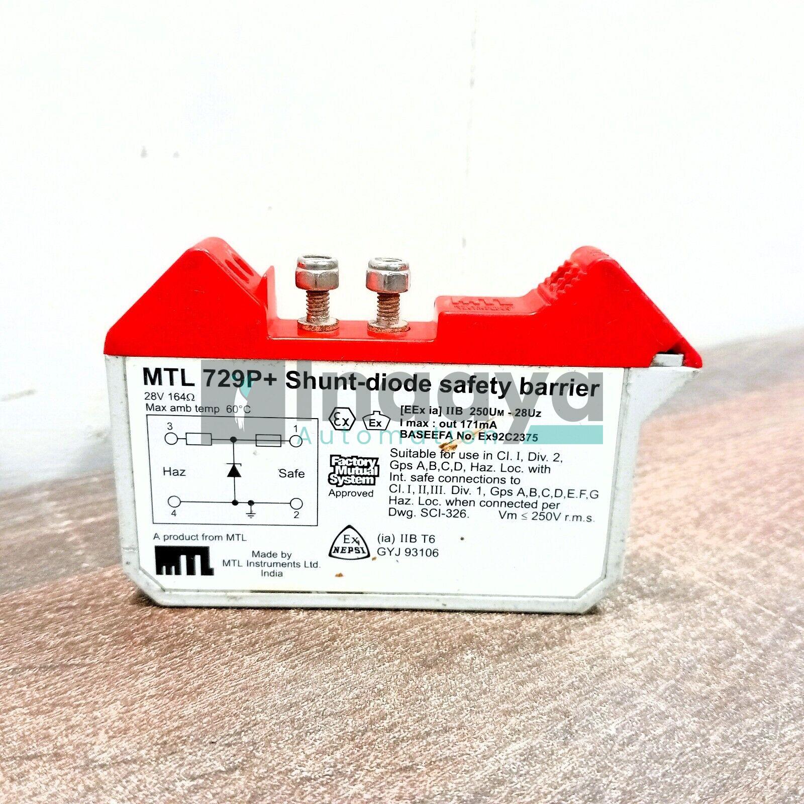 MTL MTL729P+ SHUNT DIODE SAFETY BARRIER 28 VOLT +VE 164 OHM IIB GASSES