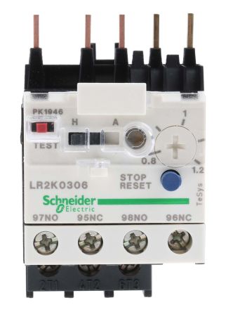 SCHNEIDER ELECTRIC TELEMECANIQUE LR2K0306 0.8-1.2 AMP THERMAL OVERLOAD RELAY