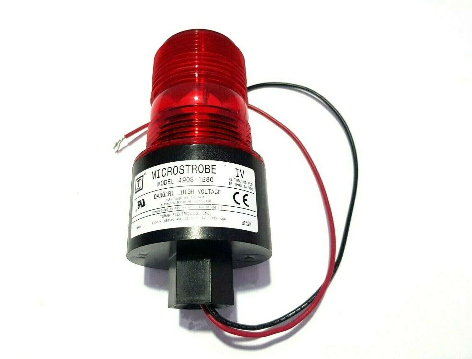 TOMAR-ELECTRONICS 490S-1280-R STROBE RED LIGHT MICROSTROBE 12-80 VDC