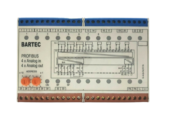 BARTEC 07-7331-230H/1010 PROFIBUS INTERFACE 4 X ANALOG IN/OUT EX I HART