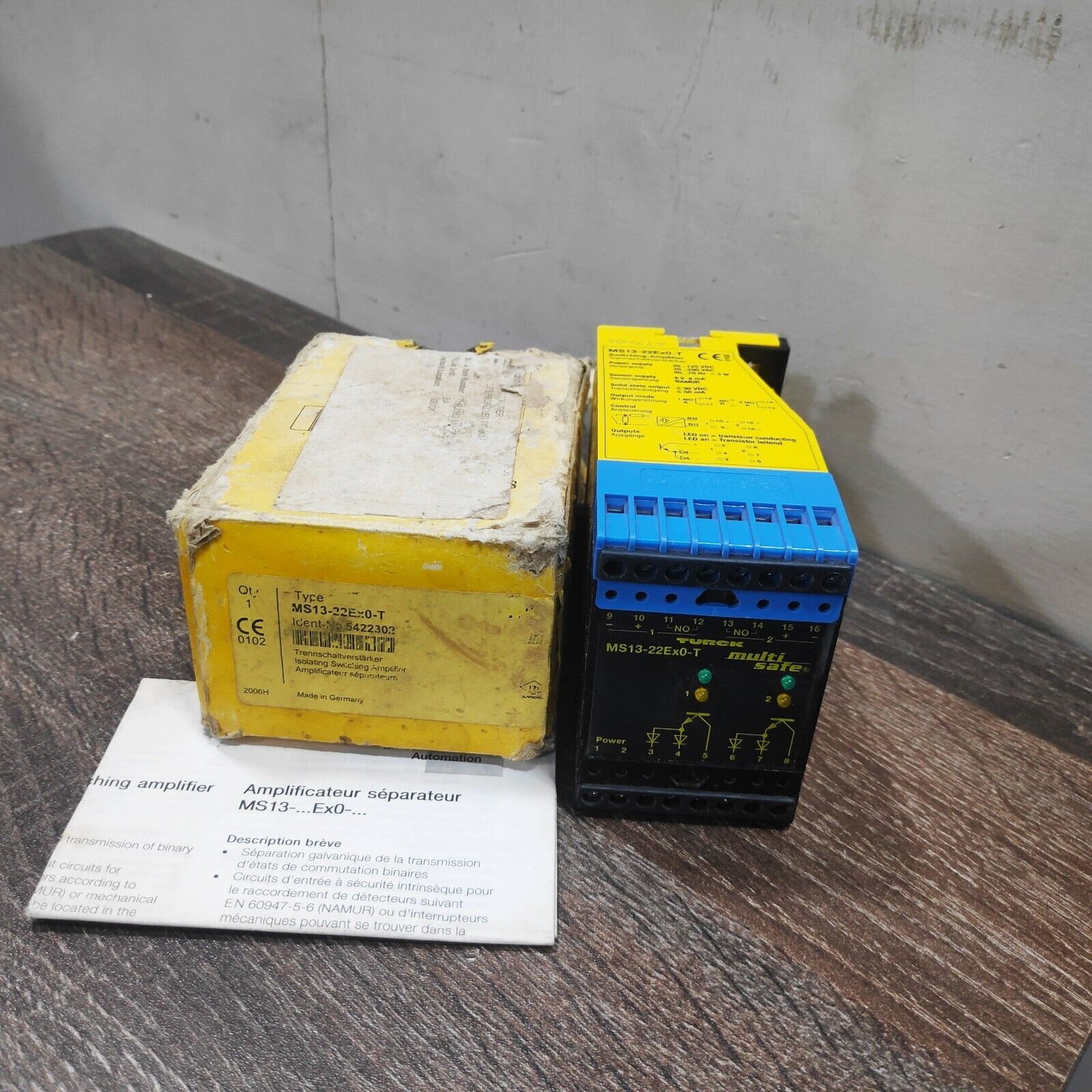 TURCK MS13-22EX0-T AMPLIFIER RELAY 90-132VAC 10-30VDC DIN 19234 8V 8MA MULTISAFE MULTIMODUL MULTICART AND MATING ACCESSORIES