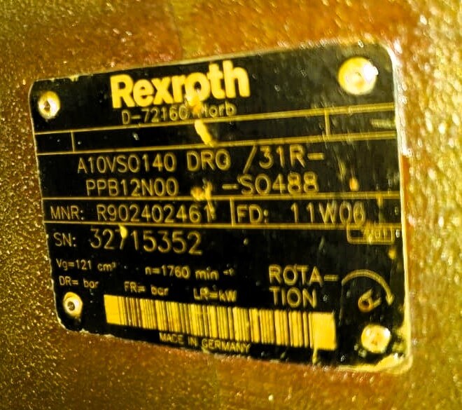 REXROTH A10VSO AXIAL-PISTON PUMP - A10VSO140 DRG /31R-PPB12N00 -SO488 R90240246
