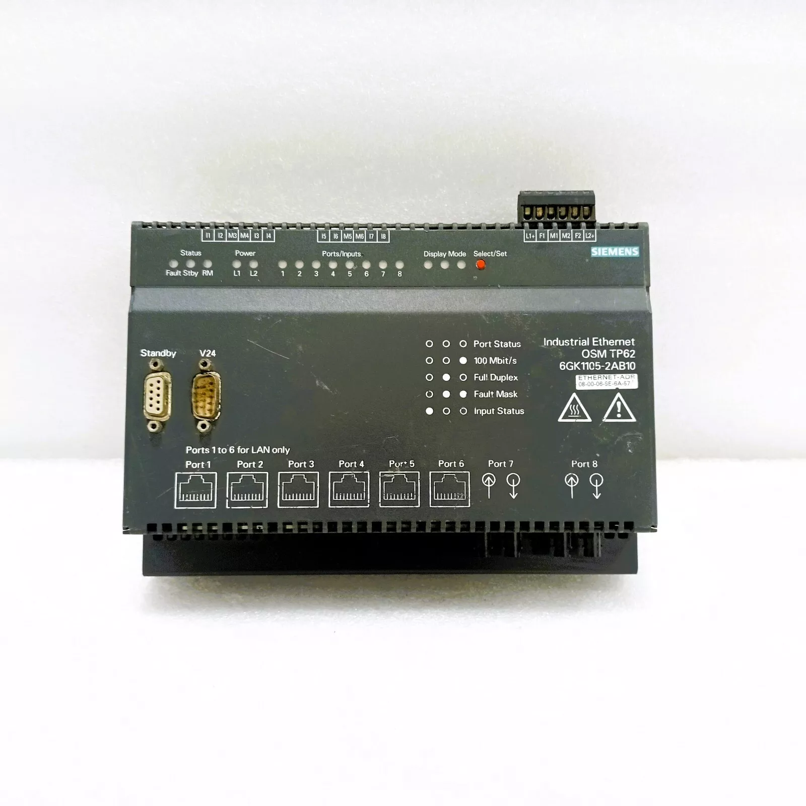 SIEMENS 6GK1105-2AB10 OPTICAL SWITCH MODULE