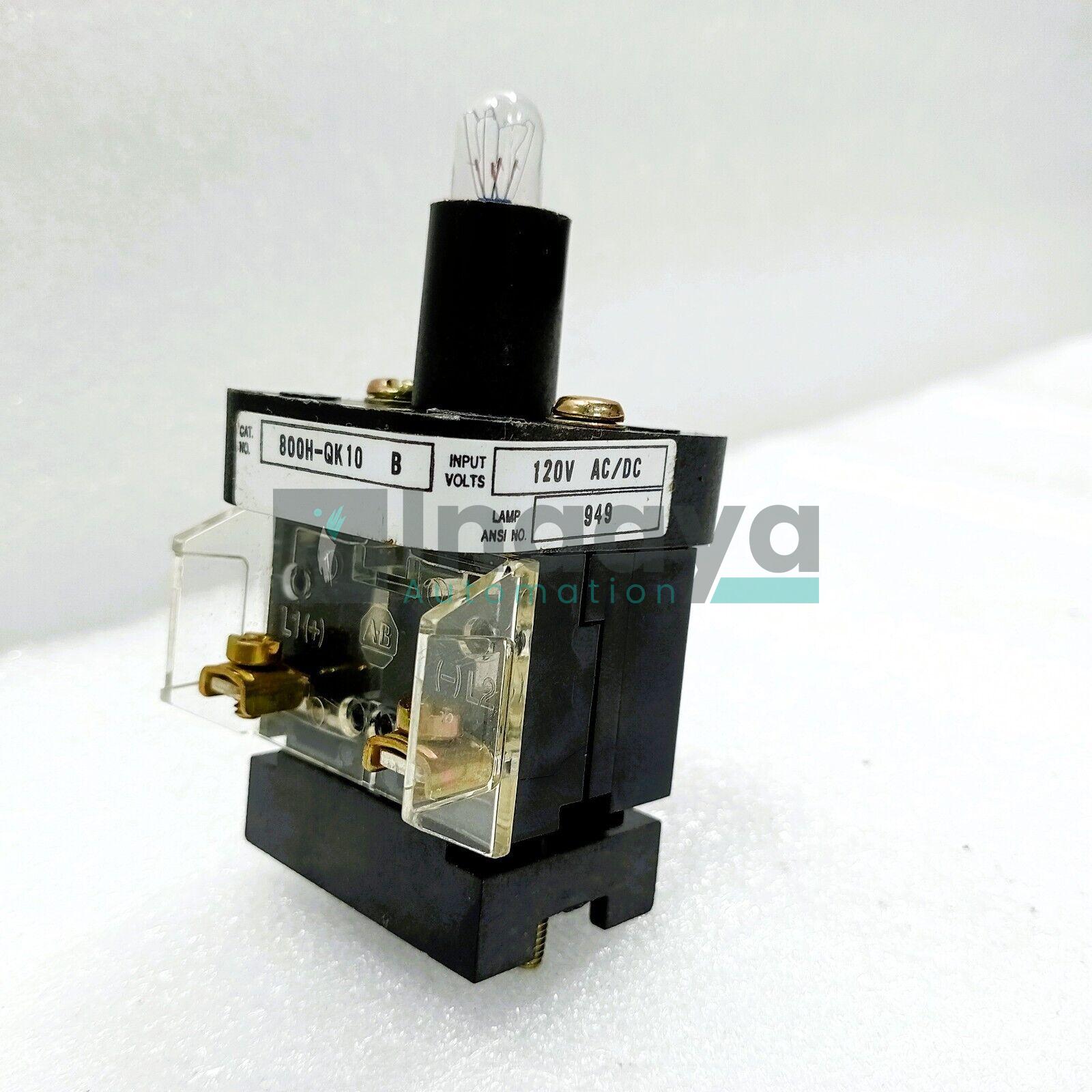 ALLEN BRADLEY 800H-QK10 SER.B PILOT LIGHT 30.5 MM TYPE 7&9 HAZARDOUS LOCATION FULL VOLTAGE TYPE 120V AC/DC NO LENS OPEN STYLE