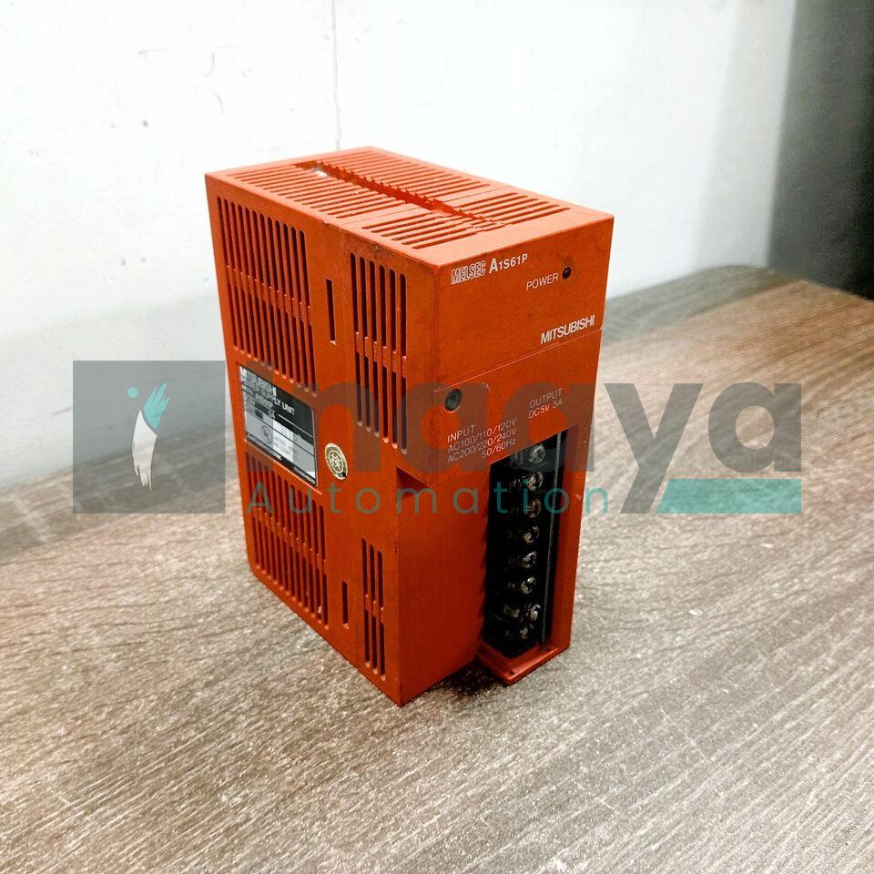 MITSUBISHI A1S61P POWER SUPPLY MODULE PROGRAMMABLE CONTROLLER INPUT: 100-240 VAC 50/60 HZ OUTPUT: 5 VDC 5 AMP MELSEC A SERIES