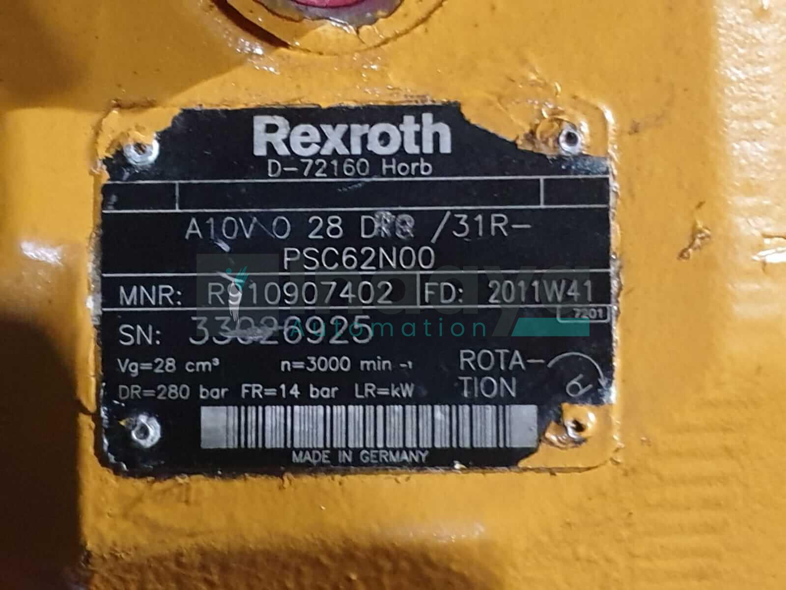 REXROTH A10VO Axial Piston Variable Pump A10VO28DR/31R-PSC62N00 - R910907402 