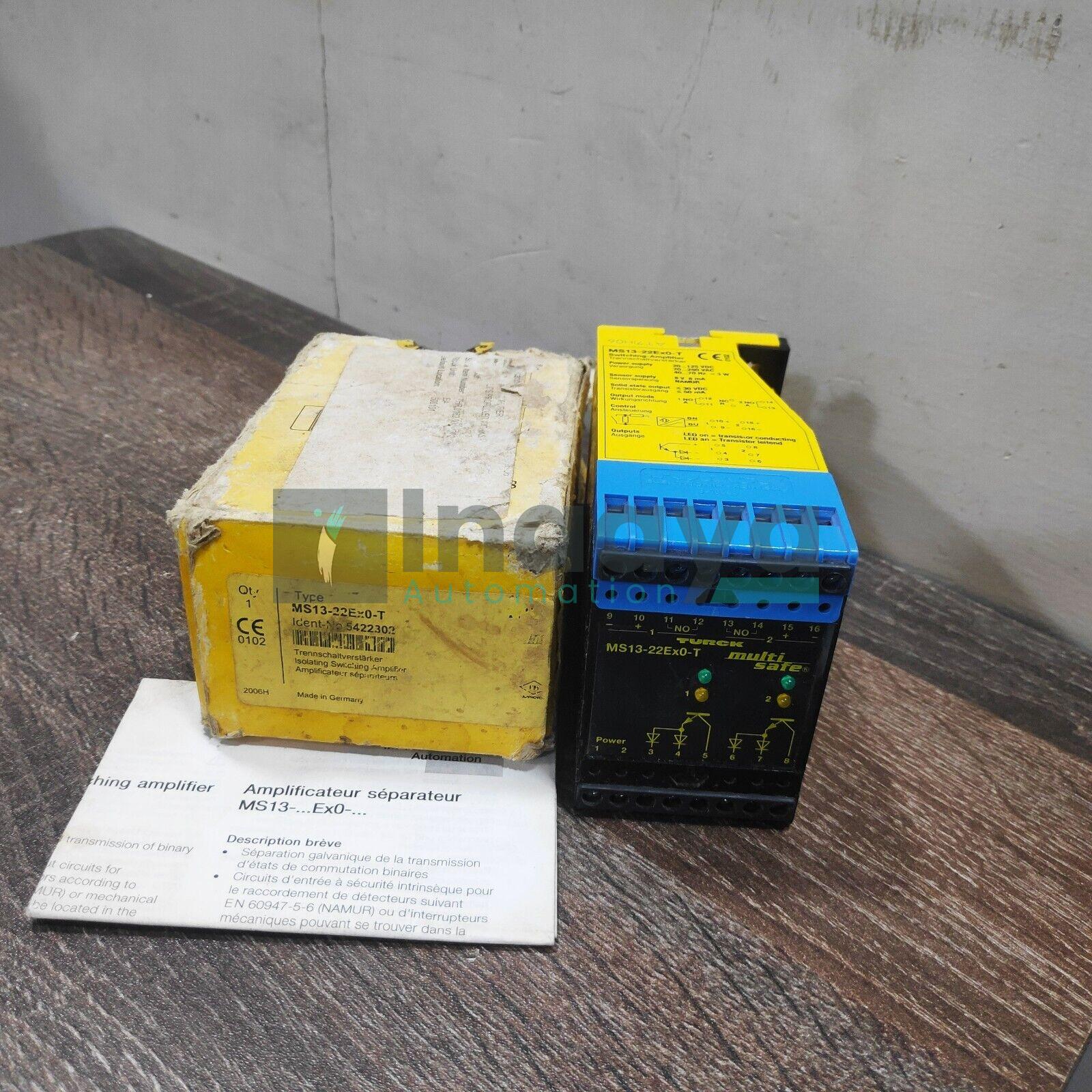TURCK MS13-22EX0-T AMPLIFIER RELAY 90-132VAC 10-30VDC DIN 19234 8V 8MA MULTISAFE MULTIMODUL MULTICART AND MATING ACCESSORIES