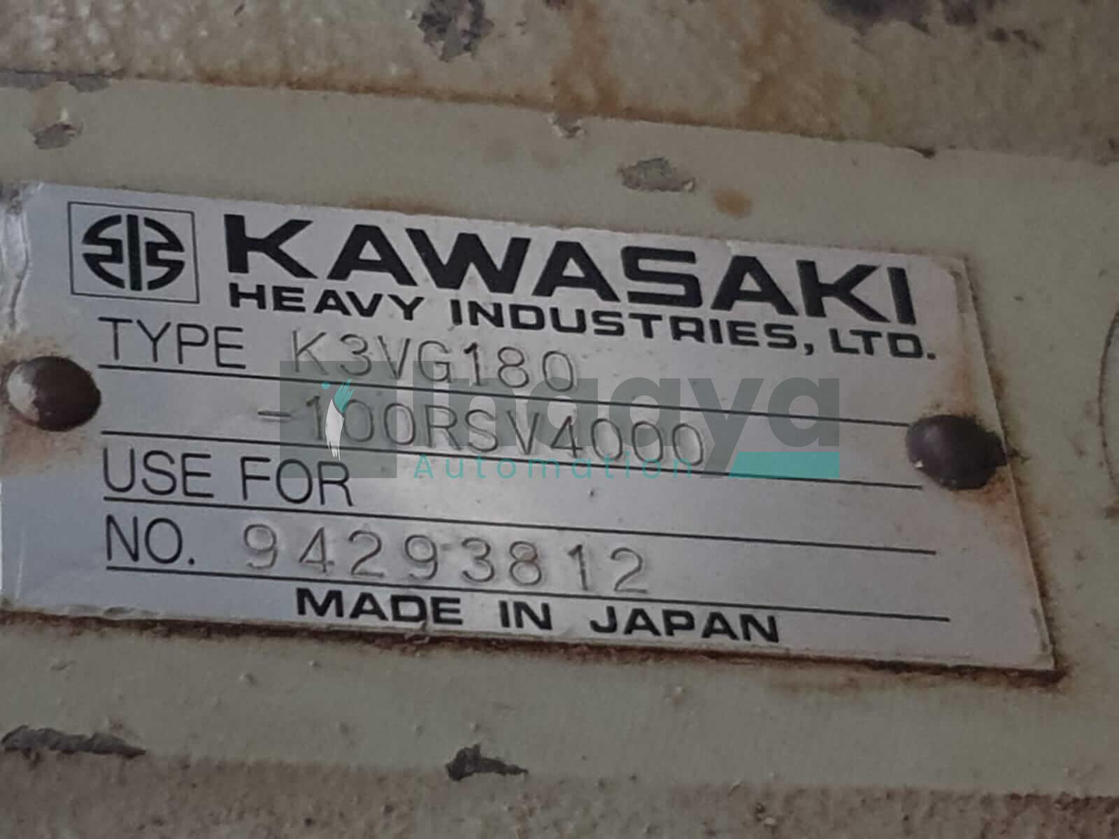Kawasaki K3VG180100RSV4000 axial piston pump Inaaya Automation