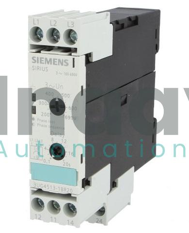 SIEMENS 3UG4513-1BR20 3PHASE RELAY VOLTAGE PHASE MONITOR