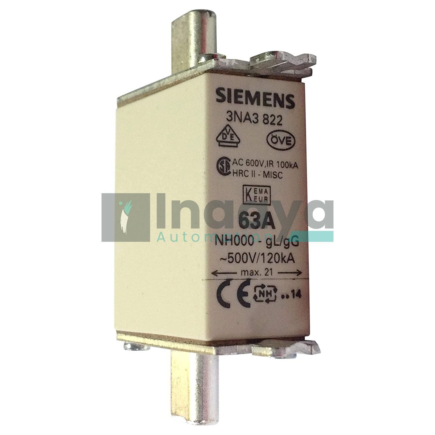 SIEMENS 3NA3822 63 AMP FUSE LINK