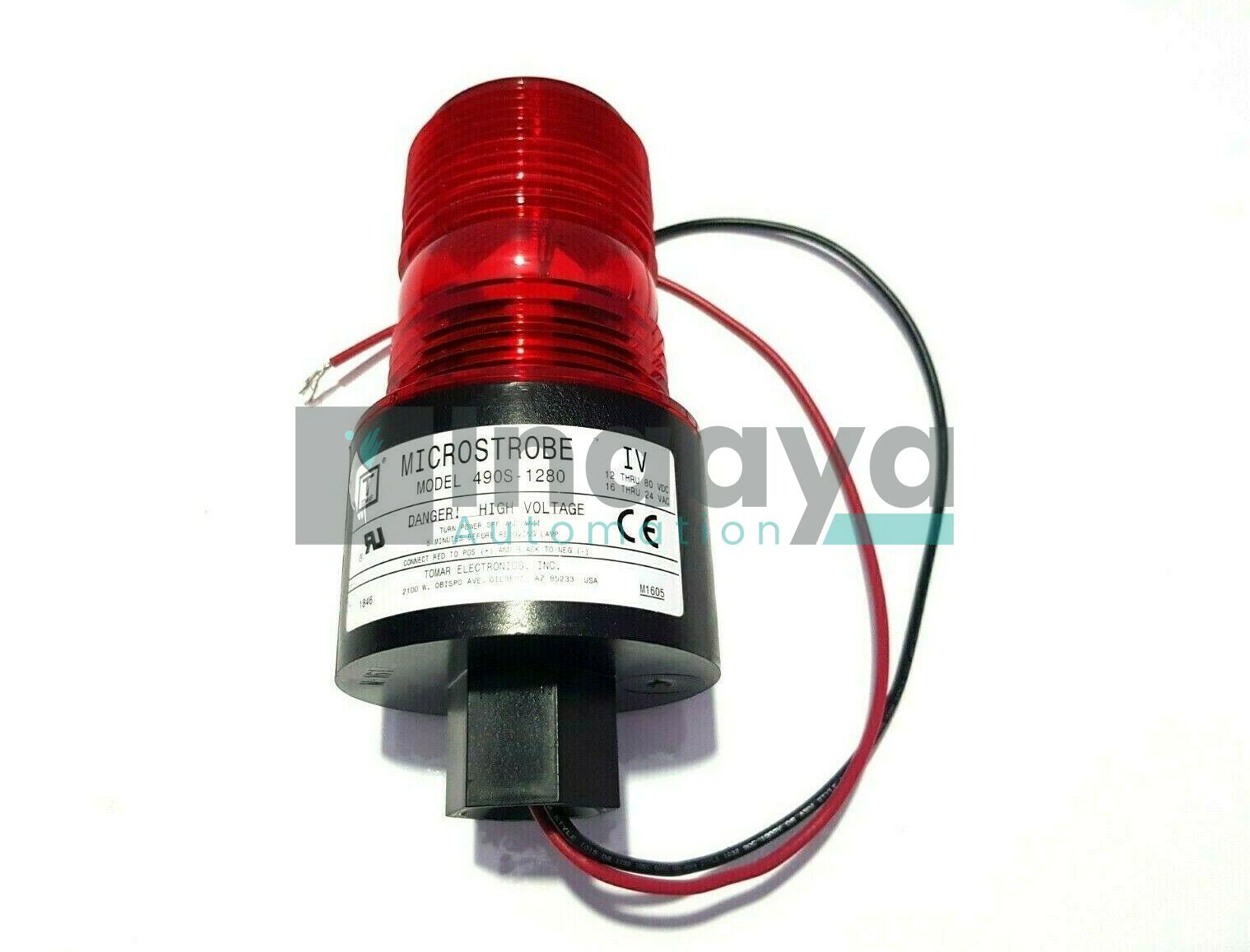 TOMAR-ELECTRONICS 490S-1280-R STROBE RED LIGHT MICROSTROBE 12-80 VDC